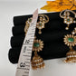 Matte CZ Green Jhumka Ear Cuff - 