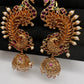 Matte Peacock Jhumka Ear Cuff - 