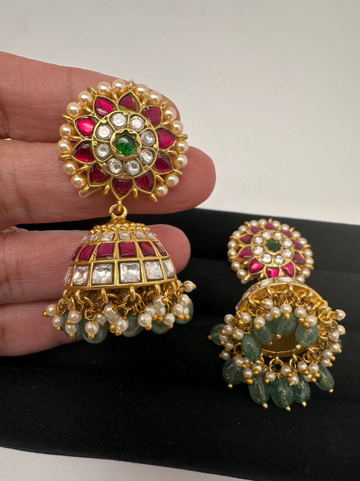 Jadau Kundan Jhumka Earrings - 