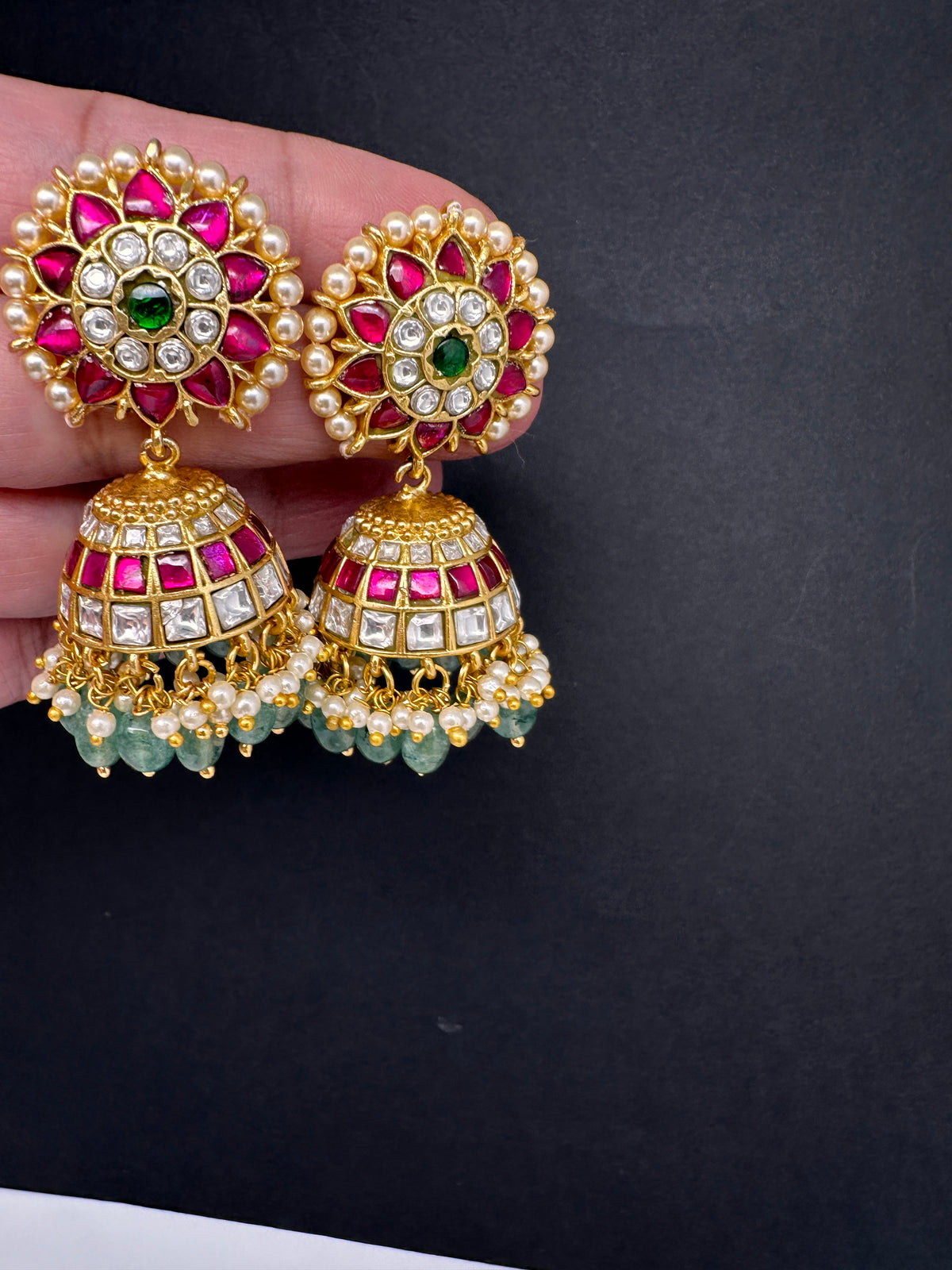 Jadau Kundan Jhumka Earrings - 