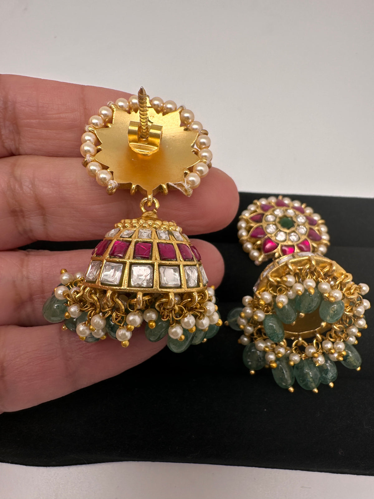 Jadau Kundan Jhumka Earrings - 