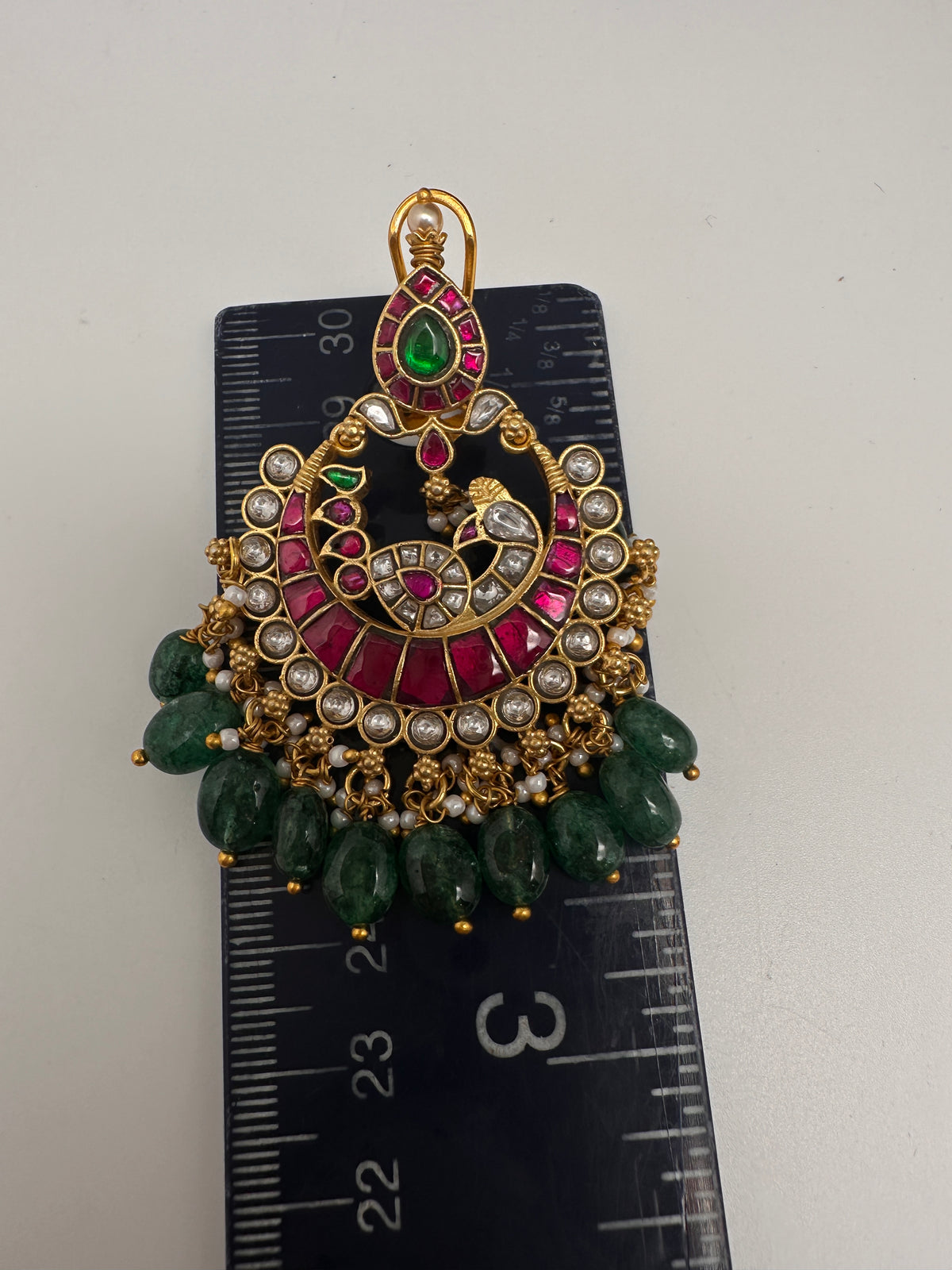 Jadau Kundan Chandbali Earrings - 