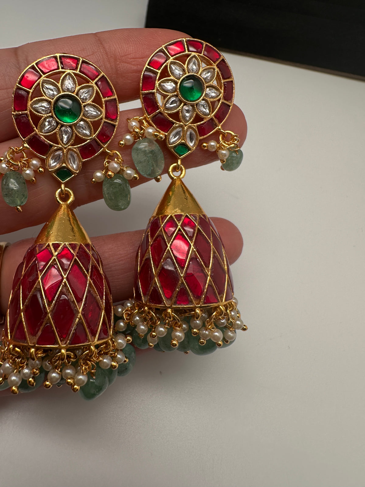 Jadau Kundan Jhumka Earrings - 