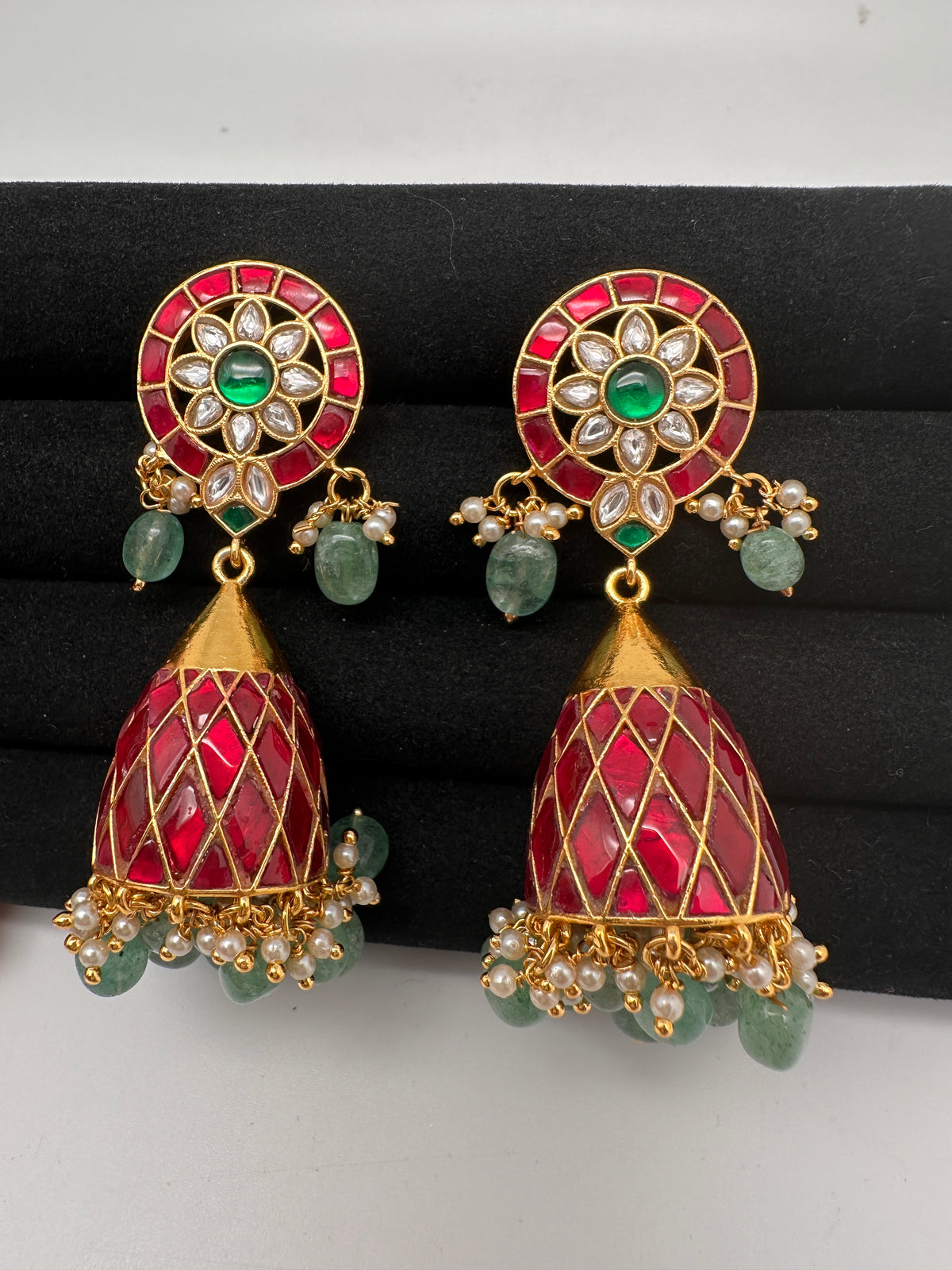 Jadau Kundan Jhumka Earrings - 