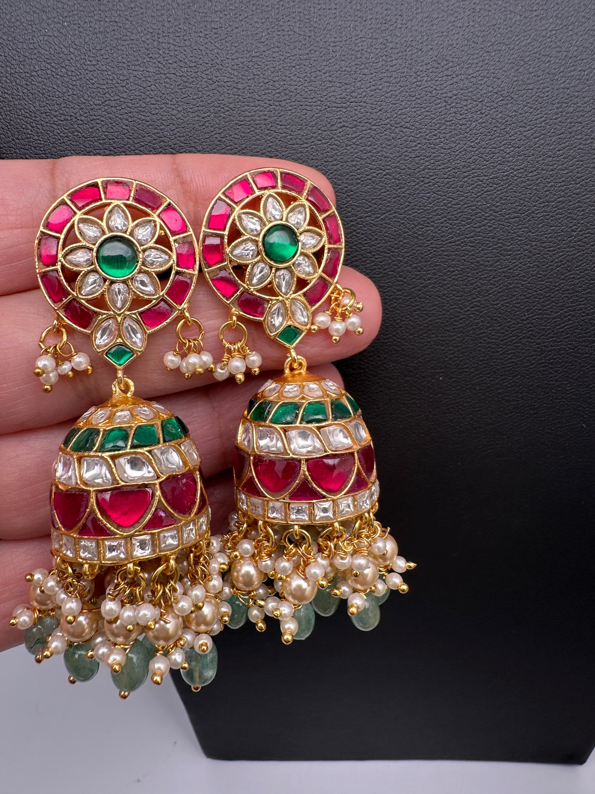 Jadau Kundan Jhumka Earrings - 