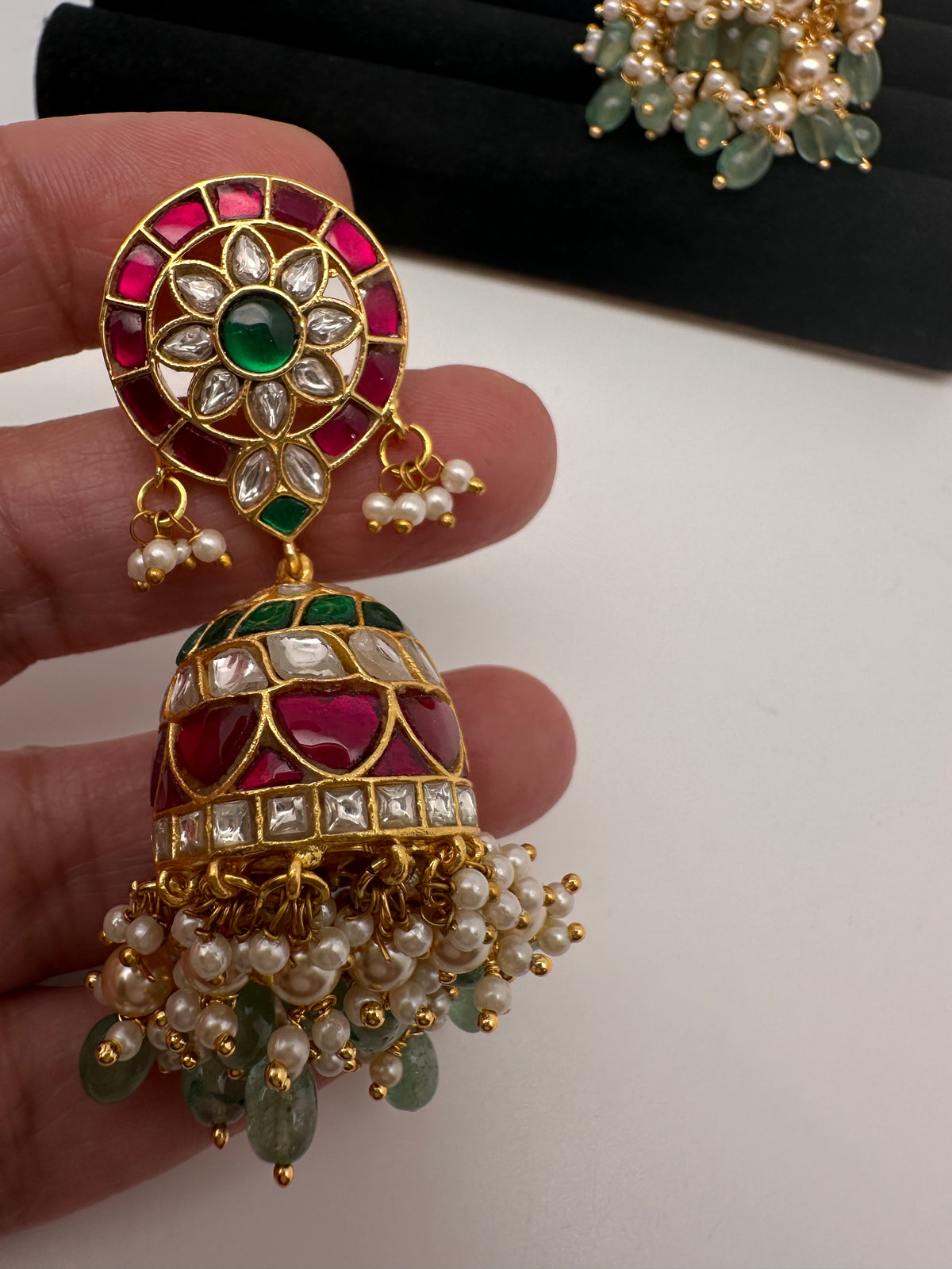 Jadau Kundan Jhumka Earrings - 