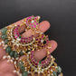Peacock Jadau Kundan Chandbali Earrings - 