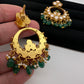White Jadau Kundan Chandbali Earrings - 