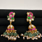 Peacock Jadau Kundan Jhumka Earrings - 