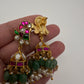 Peacock Jadau Kundan Jhumka Earrings - 