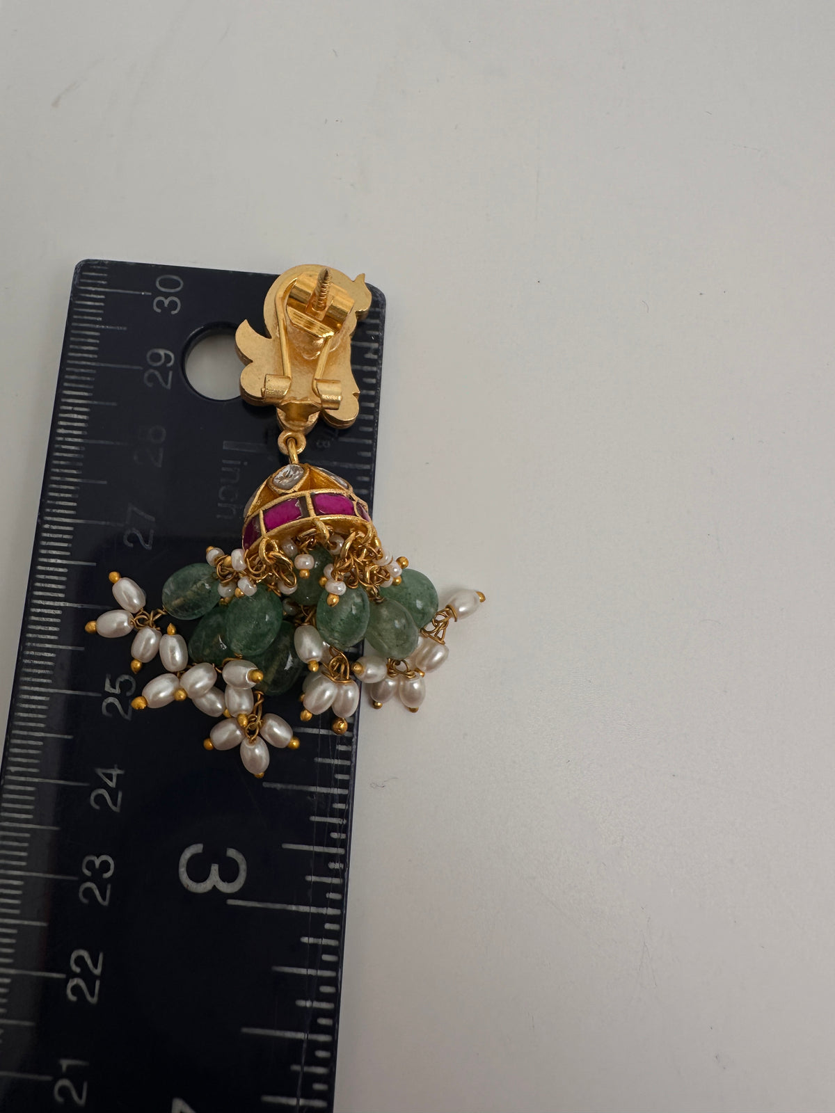 Peacock Jadau Kundan Jhumka Earrings - 