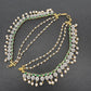 American Diamonds Emerald Green Pearls Earchain