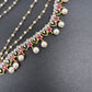 American Diamonds Ruby Red Pearls Earchain