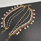 American Diamonds Ruby Red Pearls Earchain