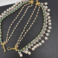 American Diamonds Emerald Green Pearls Earchain