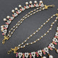 American Diamonds Ruby Red Pearls Earchain