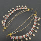 American Diamonds Ruby Red Pearls Earchain