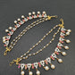 American Diamonds Ruby Red Pearls Earchain