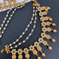 Matte Goddess Lakshmi Multi stone EarChain