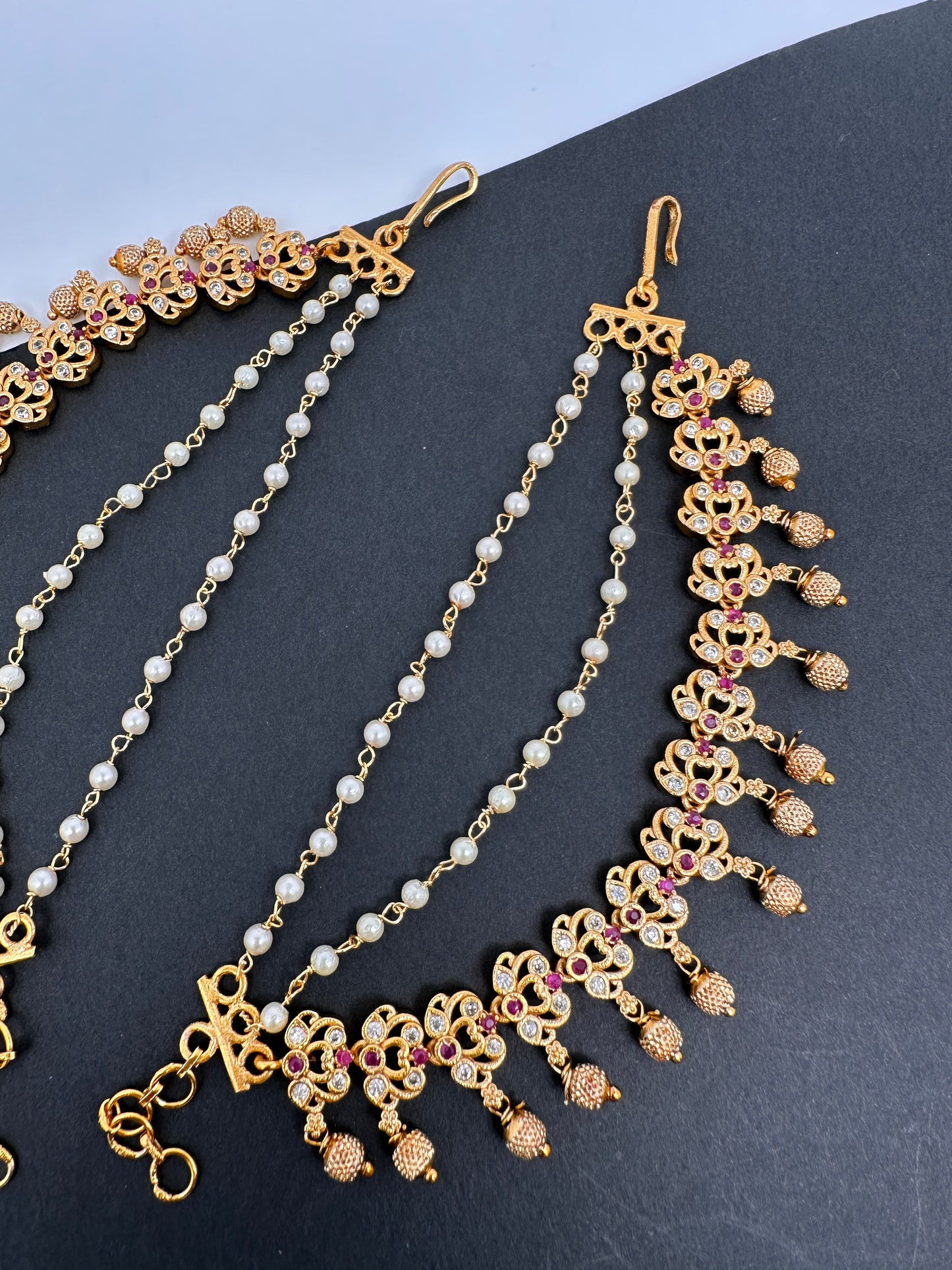 Matte CZ Multi stone EarChain