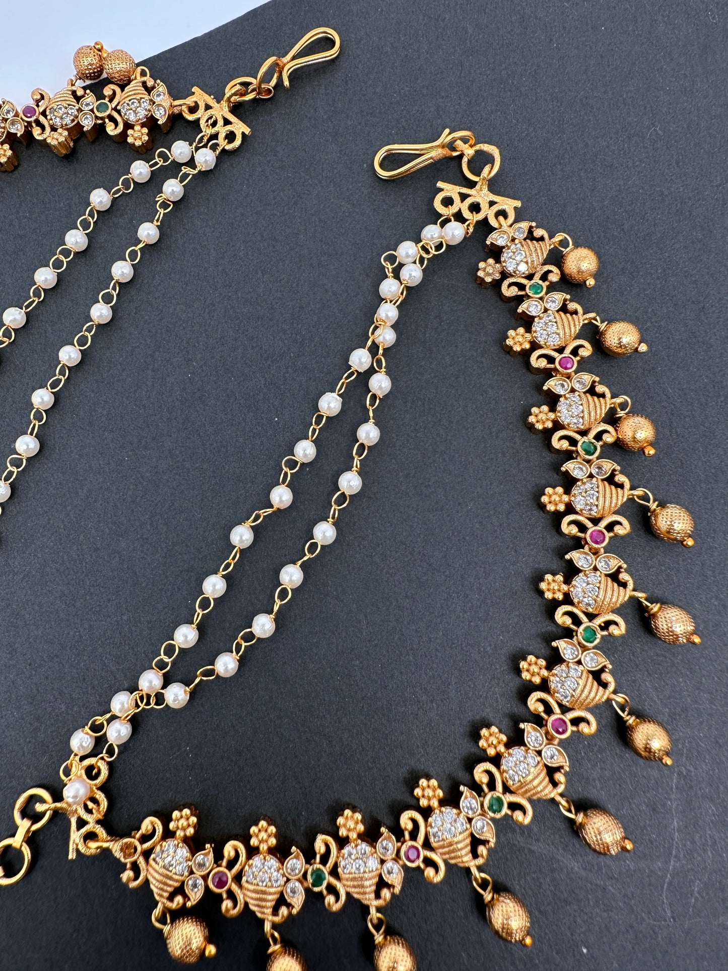 Matte CZ Multi stone EarChain