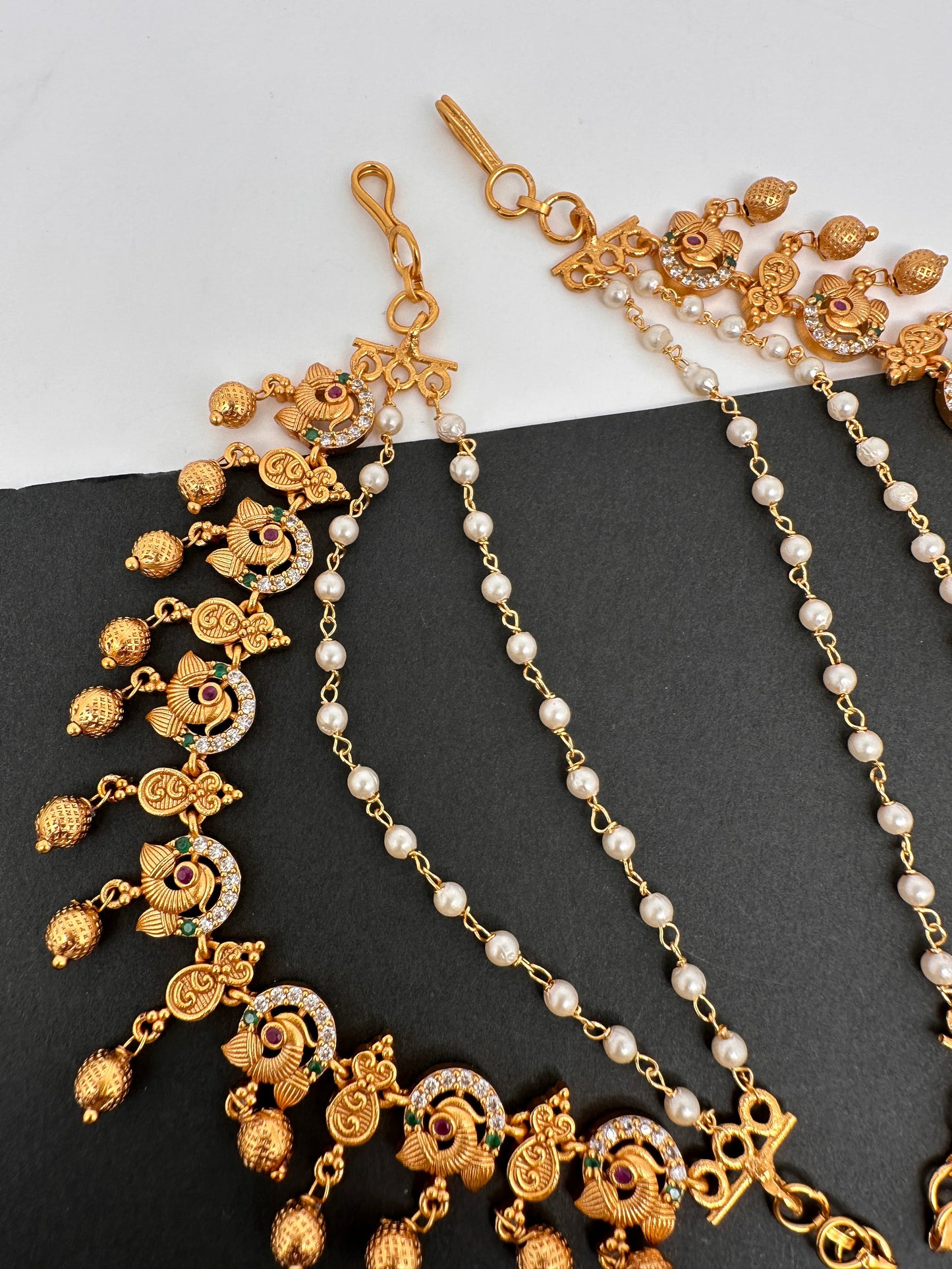 Matte Peacock CZ Multi stone EarChain