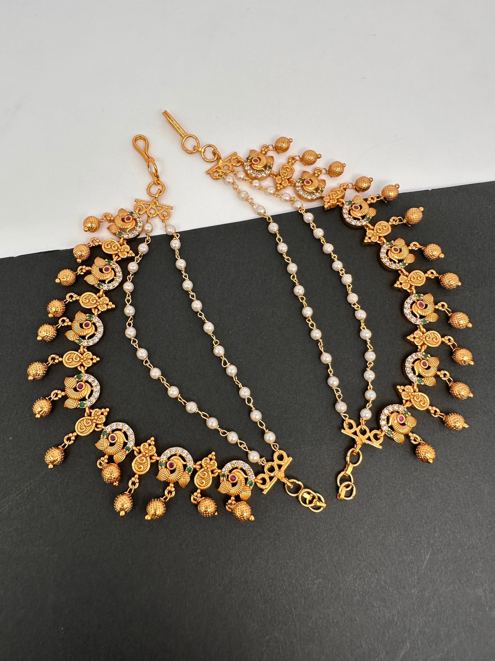 Matte Peacock CZ Multi stone EarChain