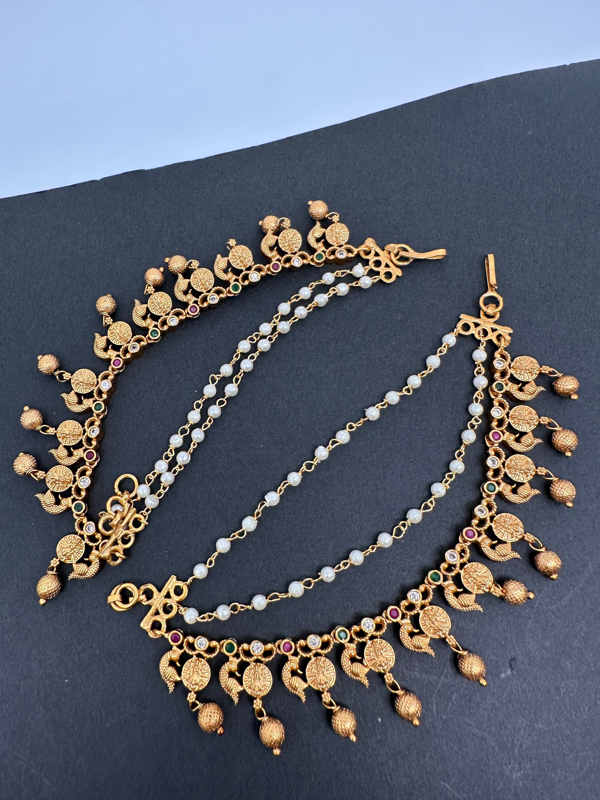 Matte Peacock CZ Multi stone EarChain