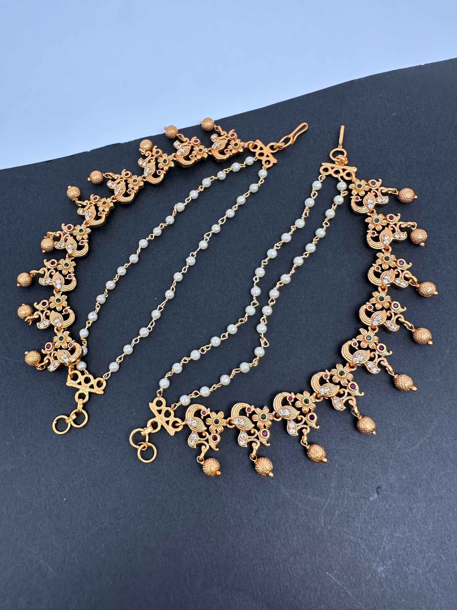 Matte Peacock CZ Multi stone EarChain