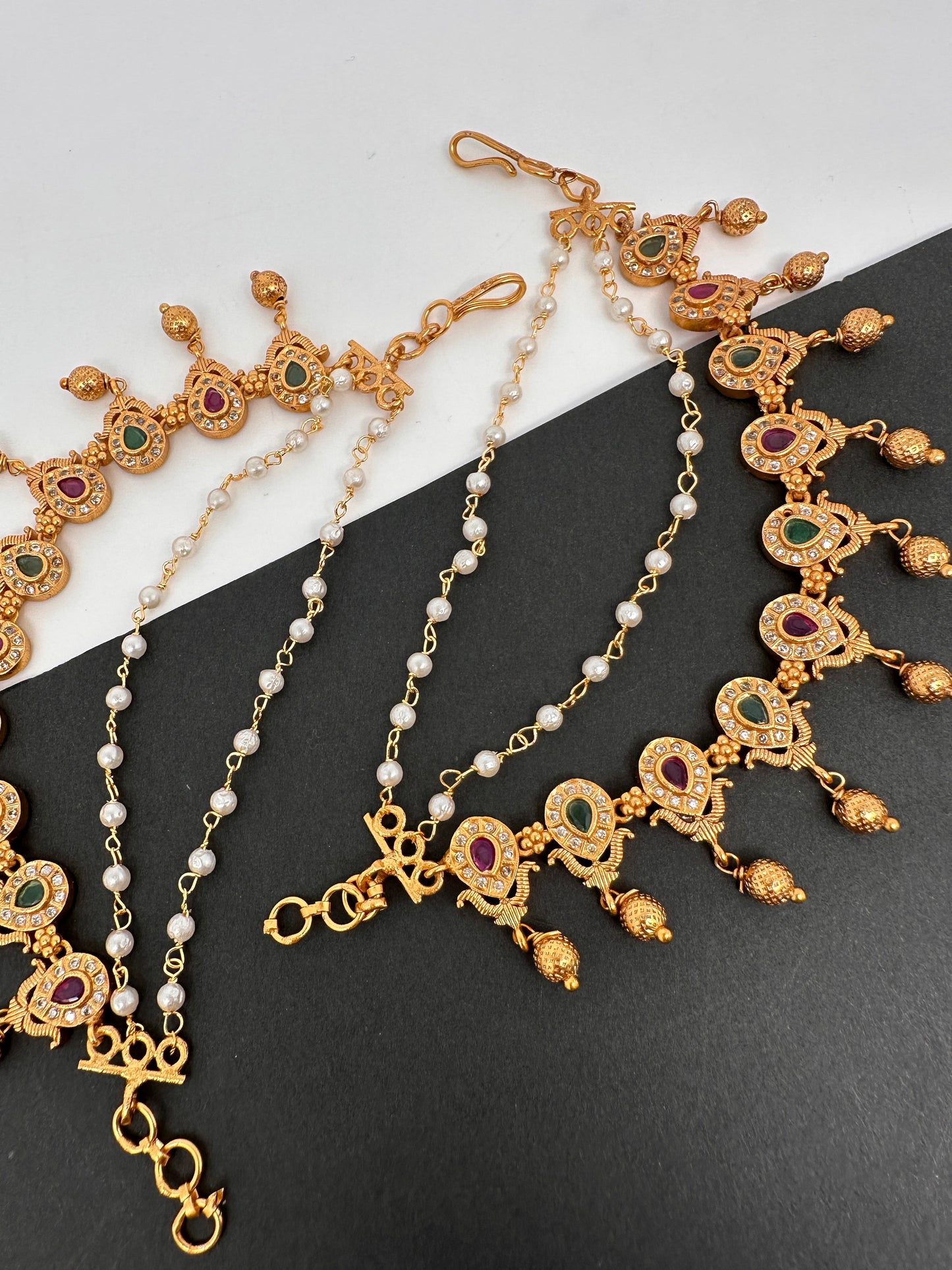 Matte CZ Multi stone EarChain