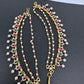 CZ Red Green Stone EarChain