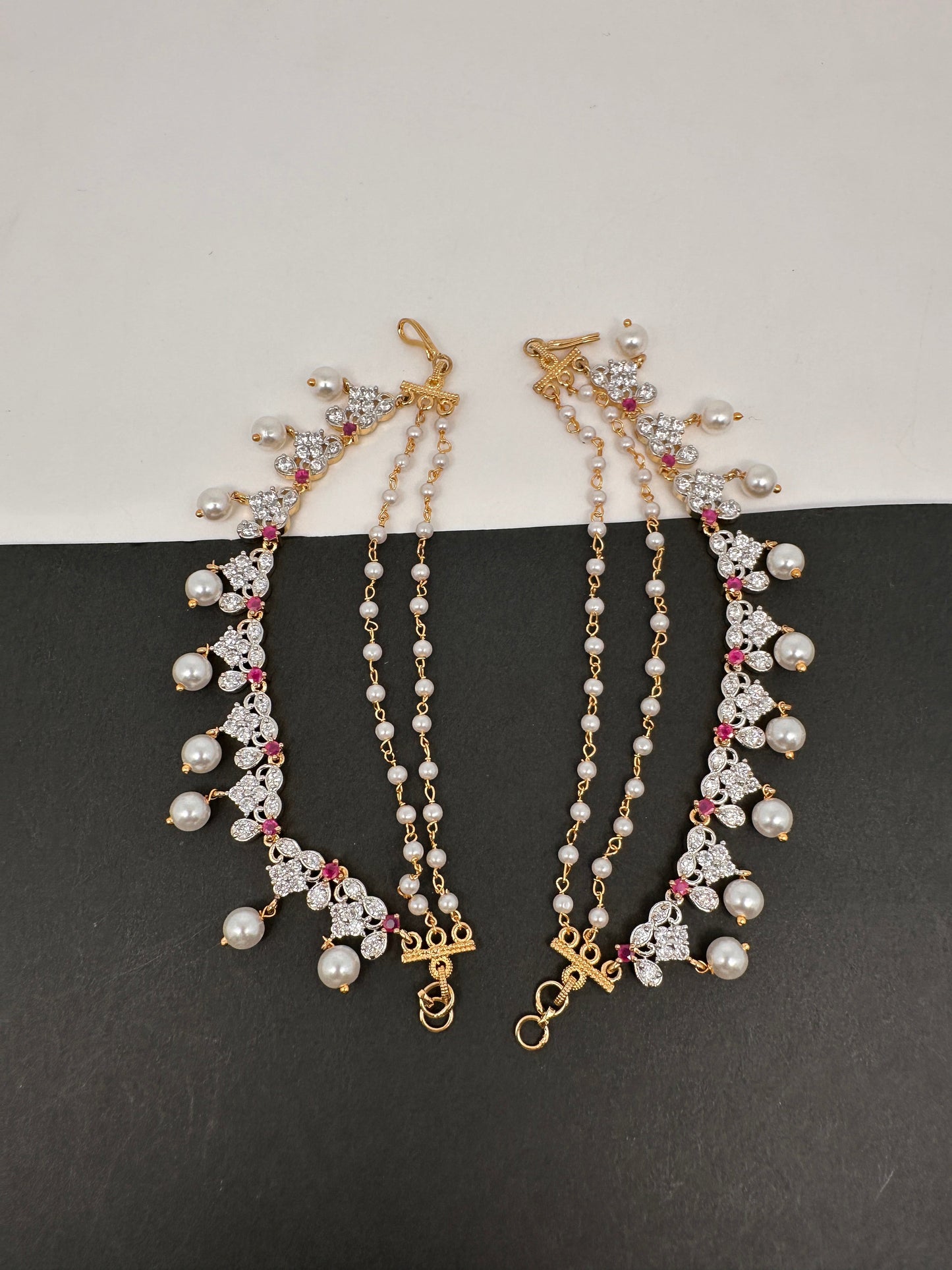 AD Ruby Red Stone Earchain