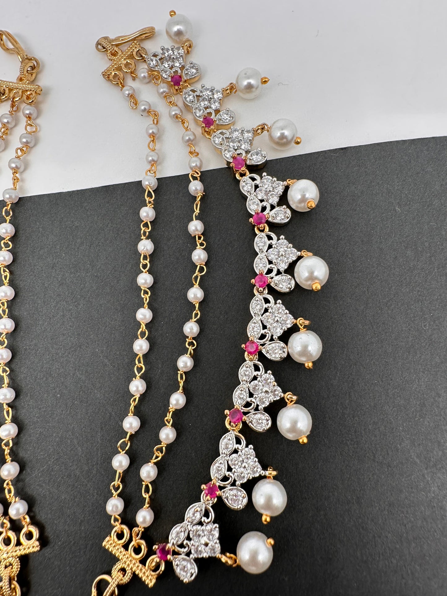 AD Ruby Red Stone Earchain