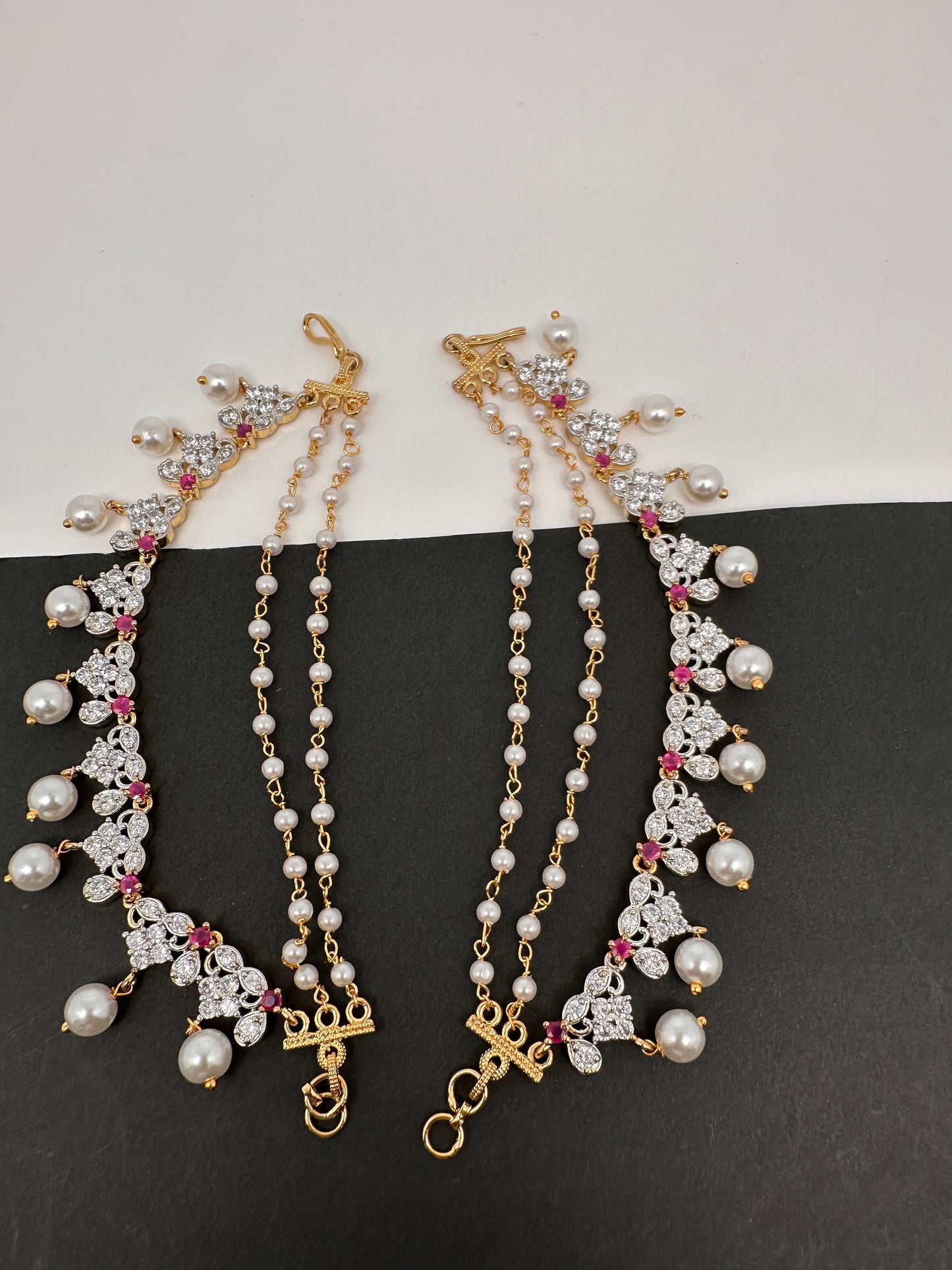 AD Ruby Red Stone Earchain