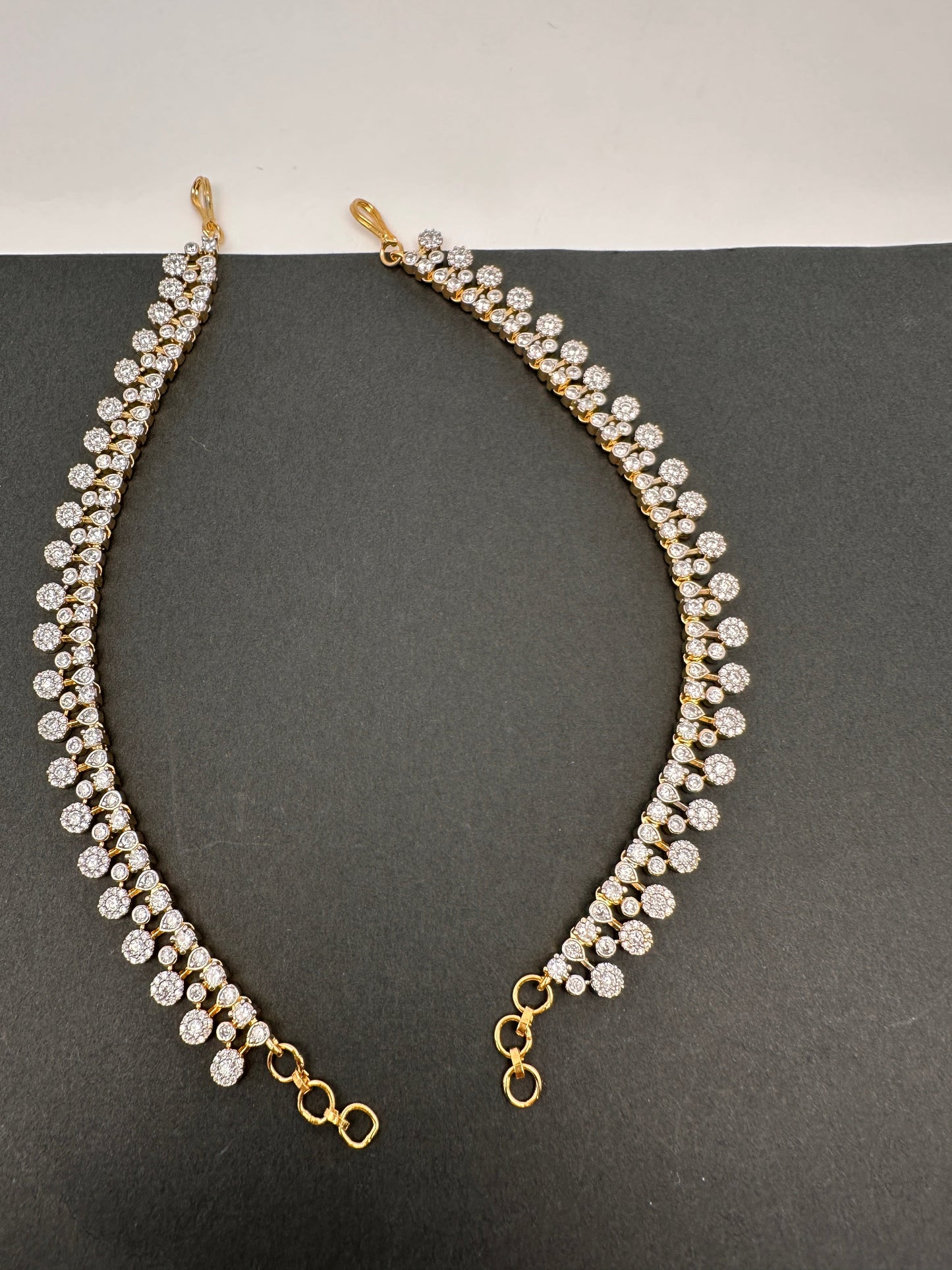 American Diamonds Pearls Earchain