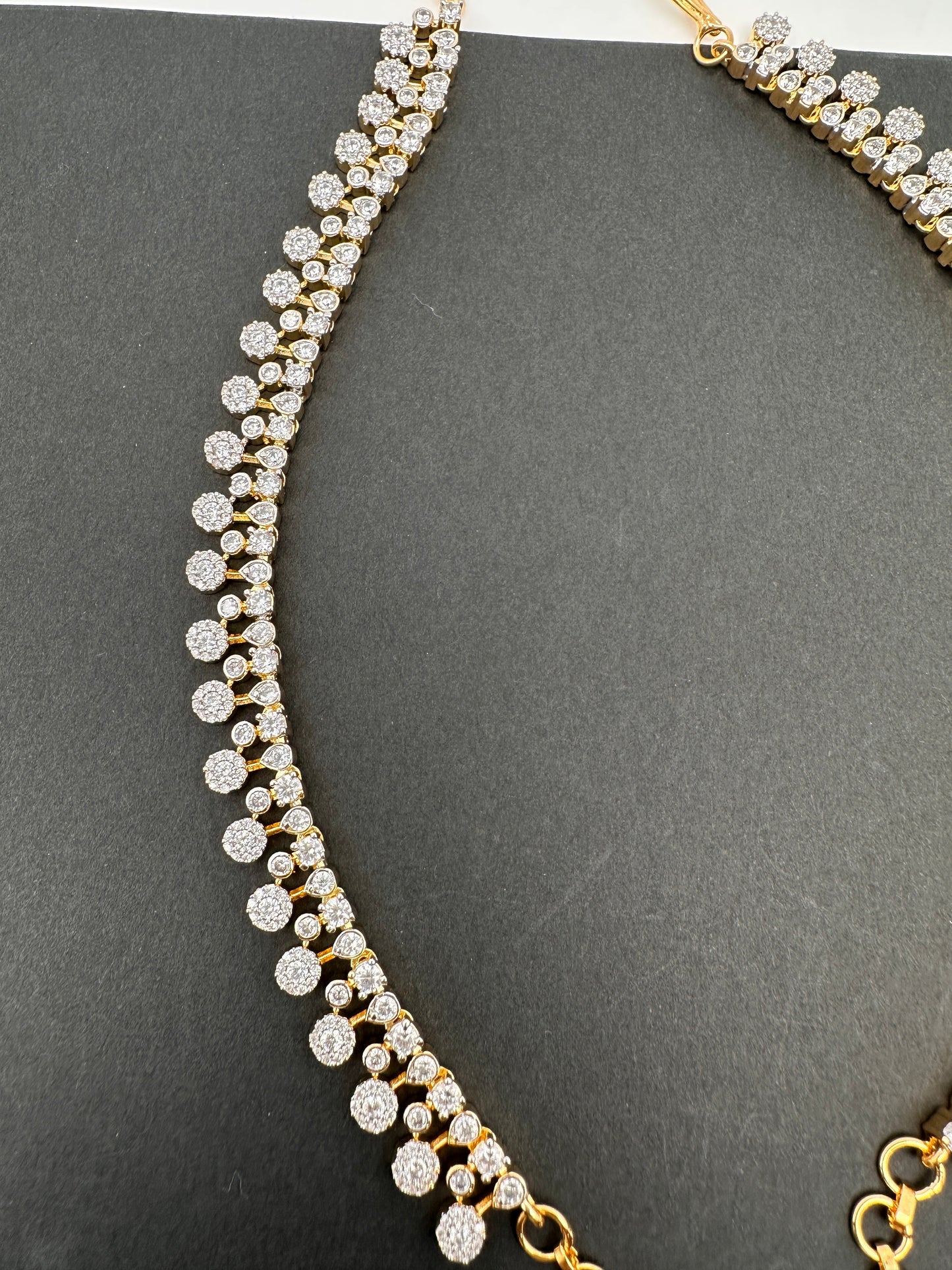 American Diamonds Pearls Earchain