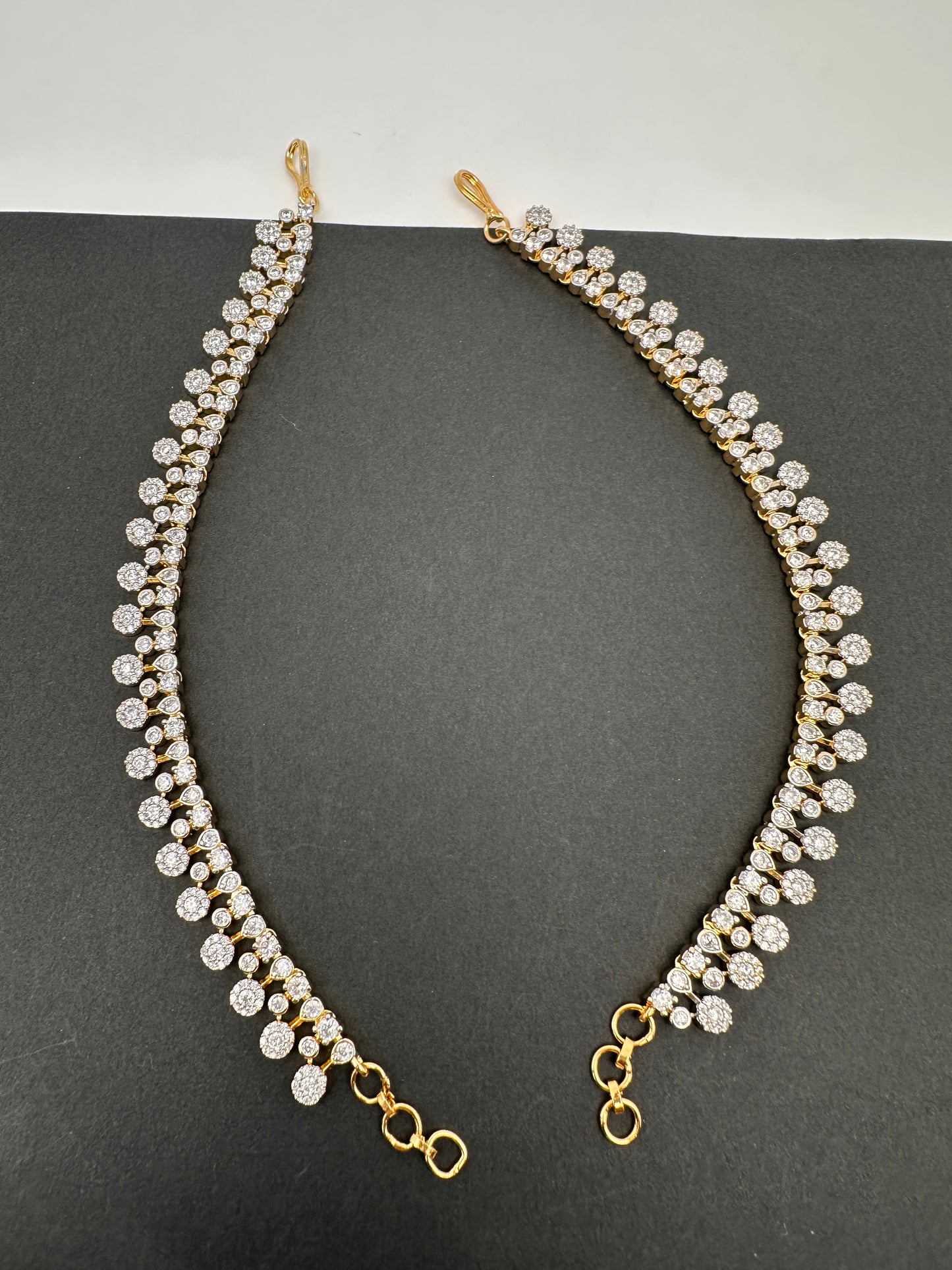 American Diamonds Pearls Earchain