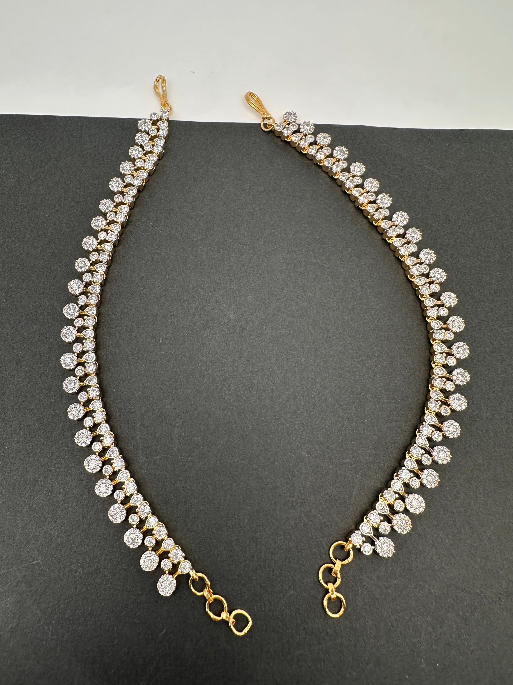 American Diamonds Pearls Earchain
