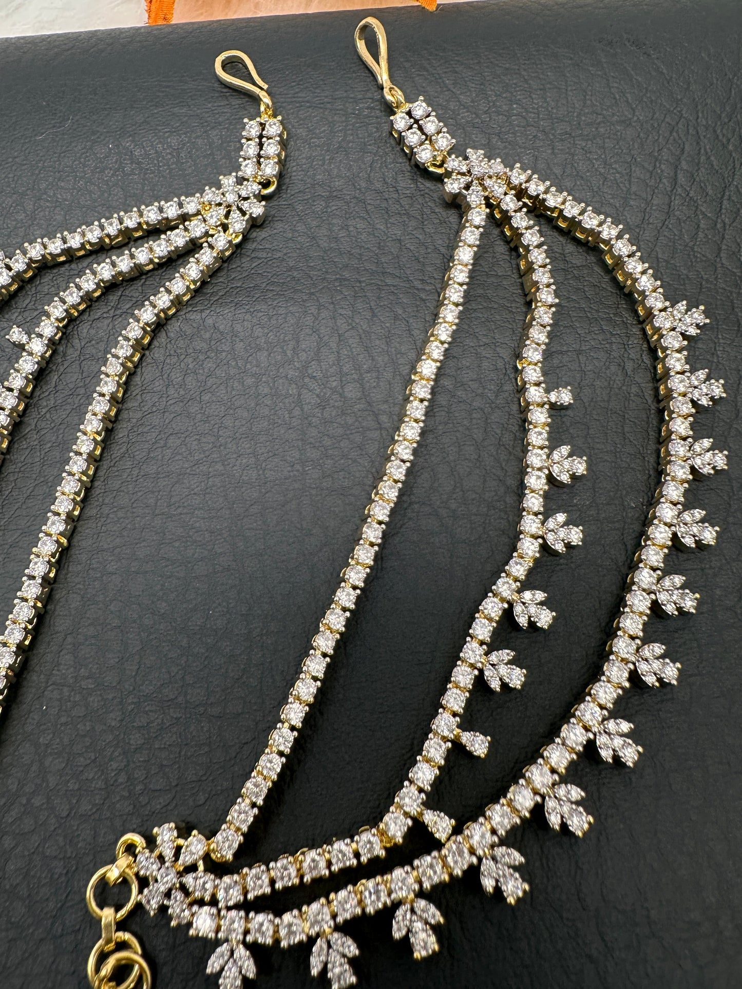 Champaasawaralu Earchain Triple Layer American Diamonds Kanchain