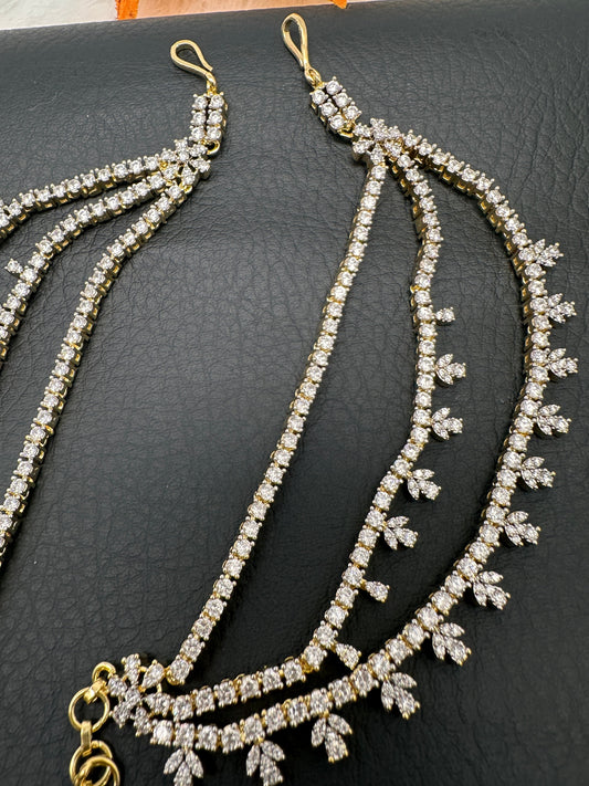 Champaasawaralu Earchain Triple Layer American Diamonds Kanchain