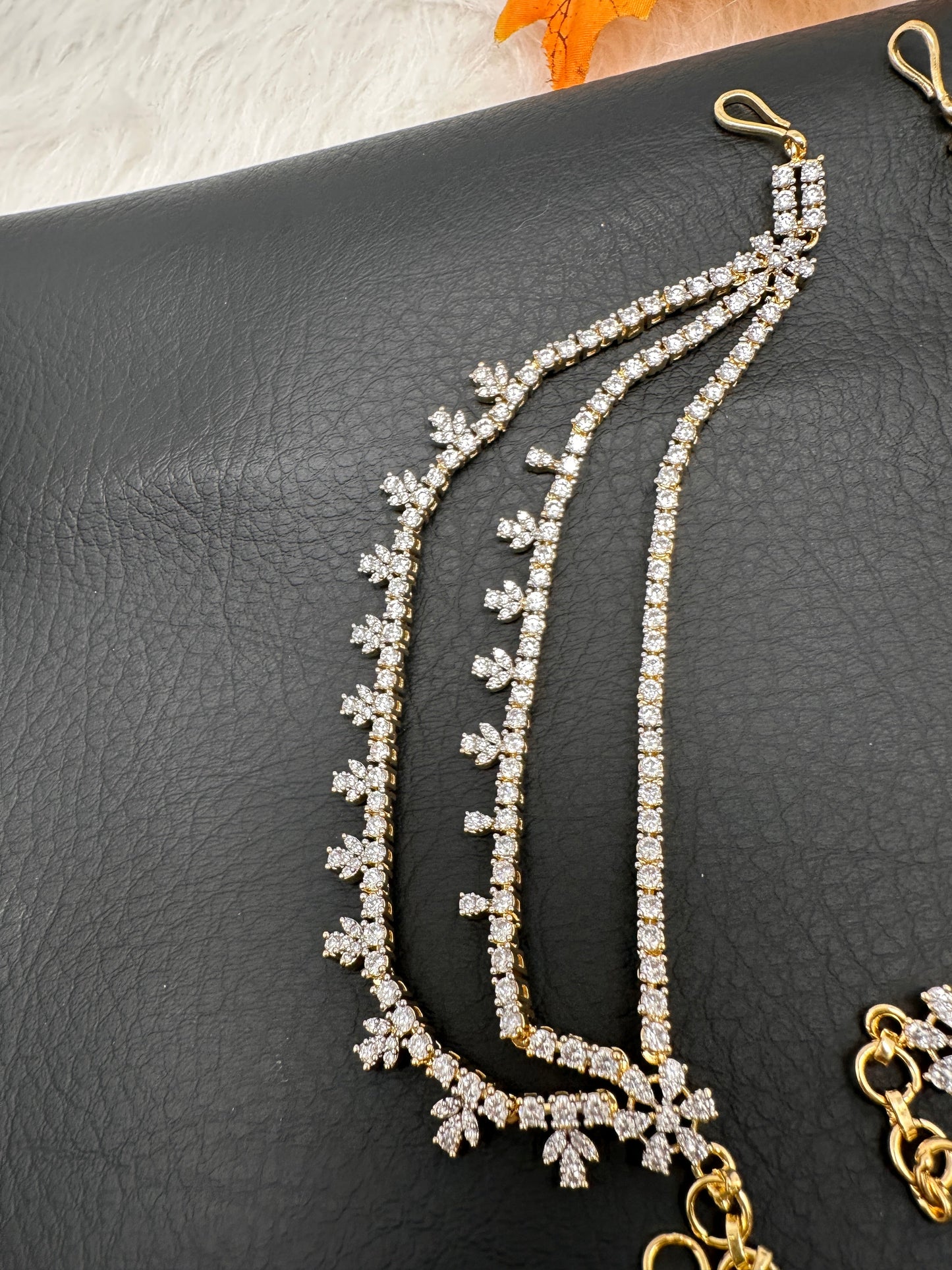 Champaasawaralu Earchain Triple Layer American Diamonds Kanchain