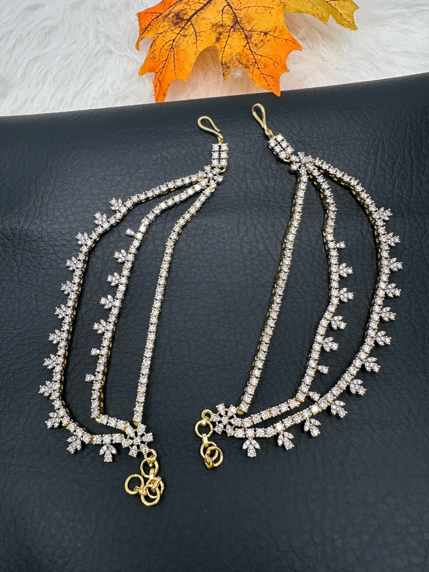 Champaasawaralu Earchain Triple Layer American Diamonds Kanchain