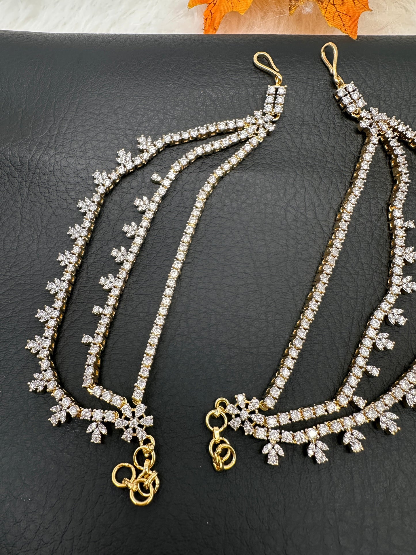 Champaasawaralu Earchain Triple Layer American Diamonds Kanchain