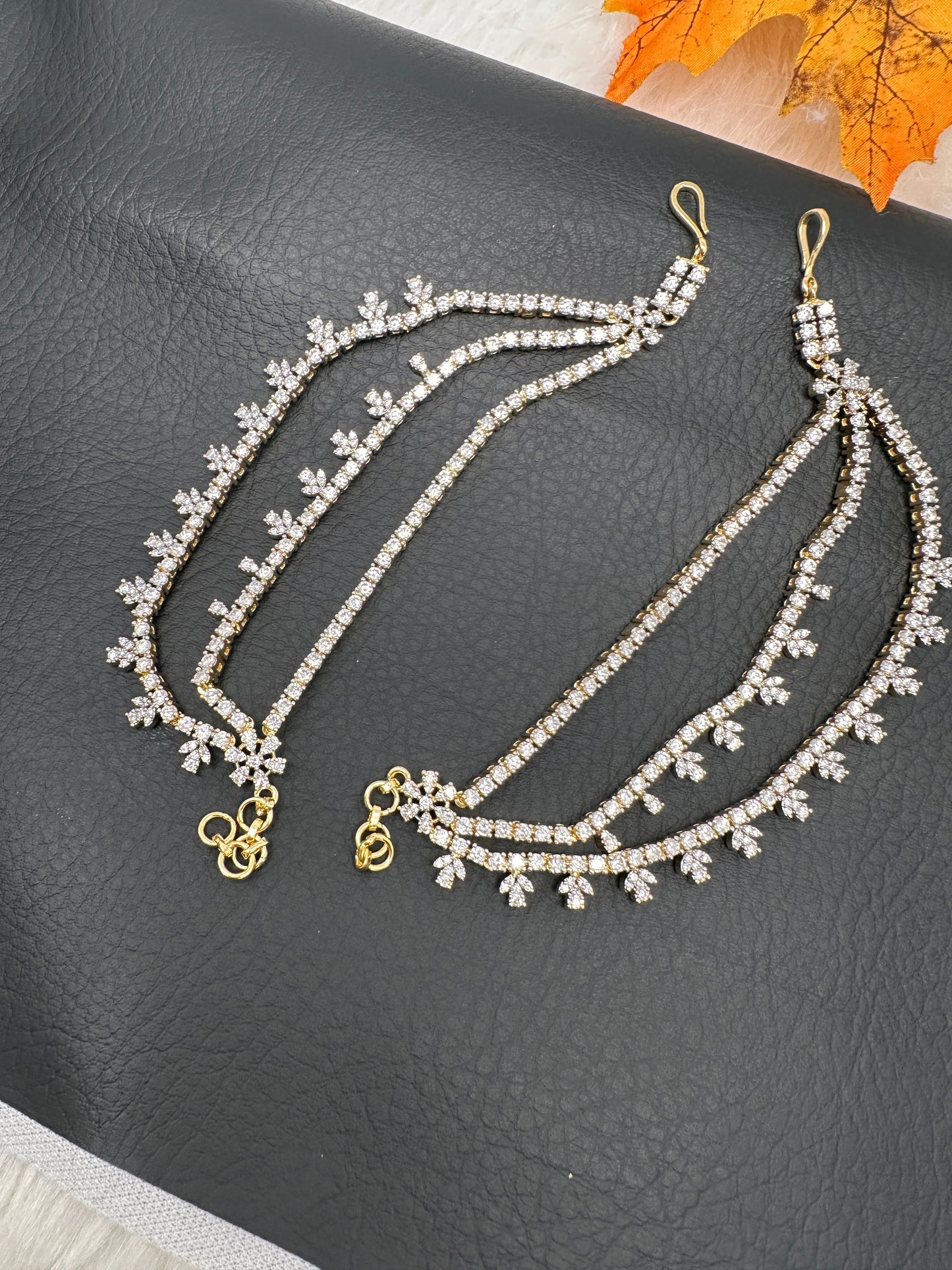 Champaasawaralu Earchain Triple Layer American Diamonds Kanchain