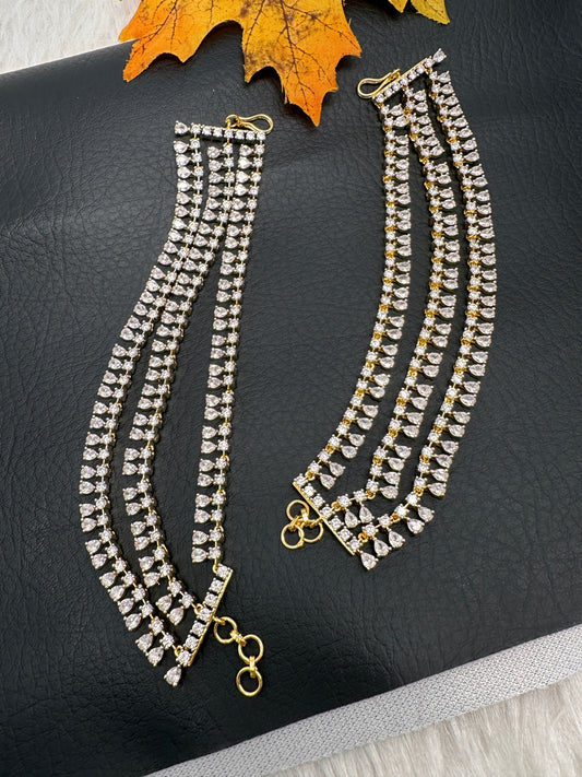 Champaasawaralu Earchain Triple Layer American Diamonds Kanchain