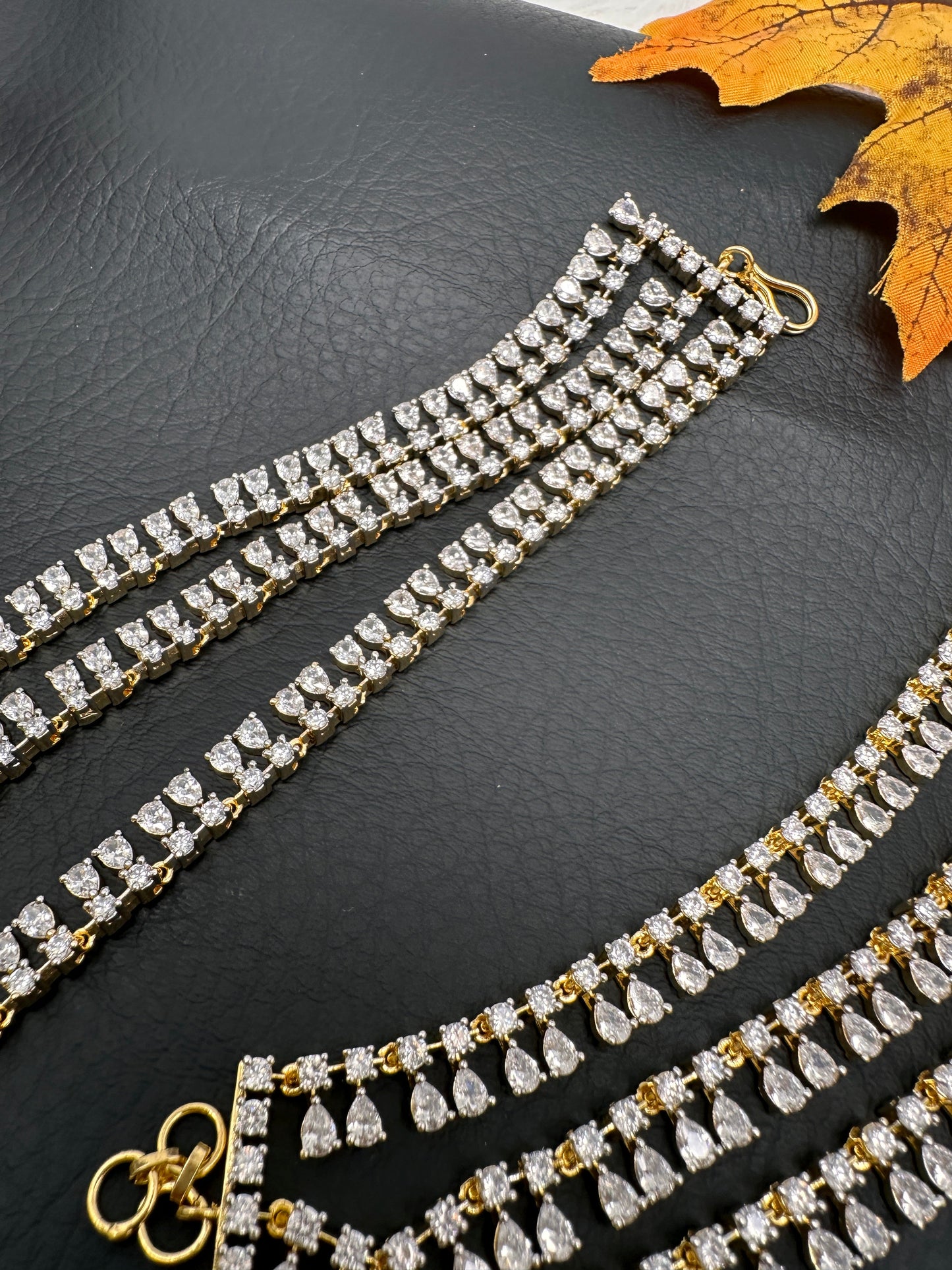 Champaasawaralu Earchain Triple Layer American Diamonds Kanchain