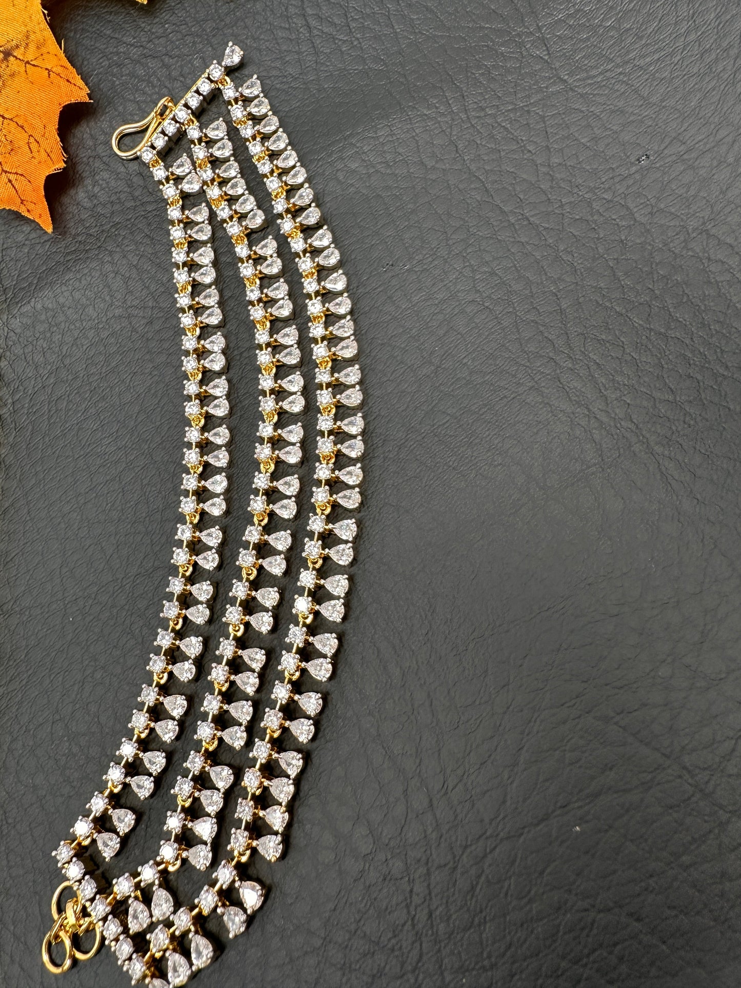 Champaasawaralu Earchain Triple Layer American Diamonds Kanchain