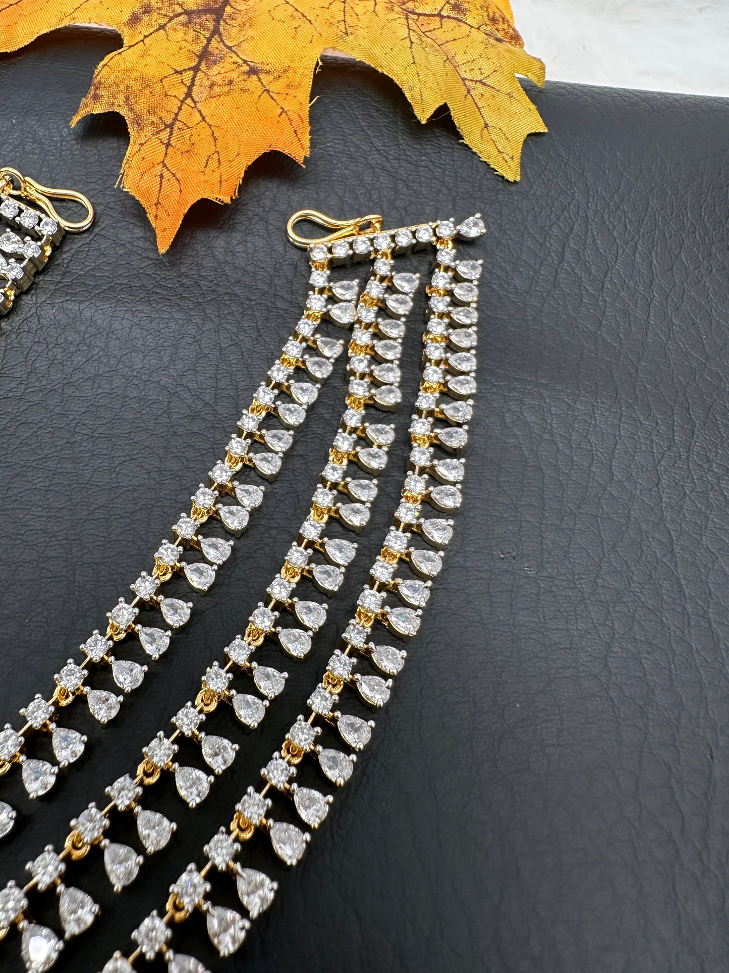 Champaasawaralu Earchain Triple Layer American Diamonds Kanchain