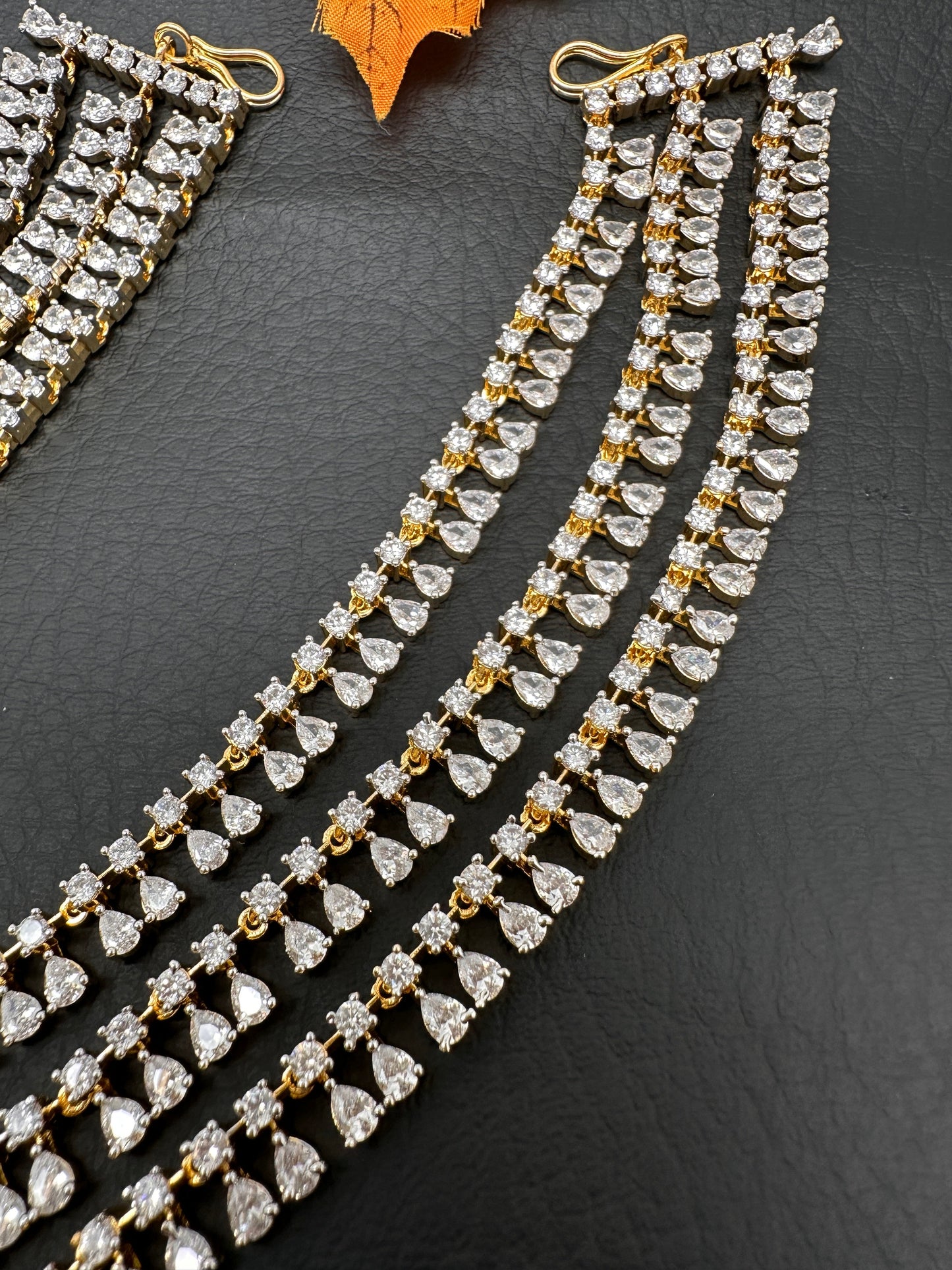 Champaasawaralu Earchain Triple Layer American Diamonds Kanchain