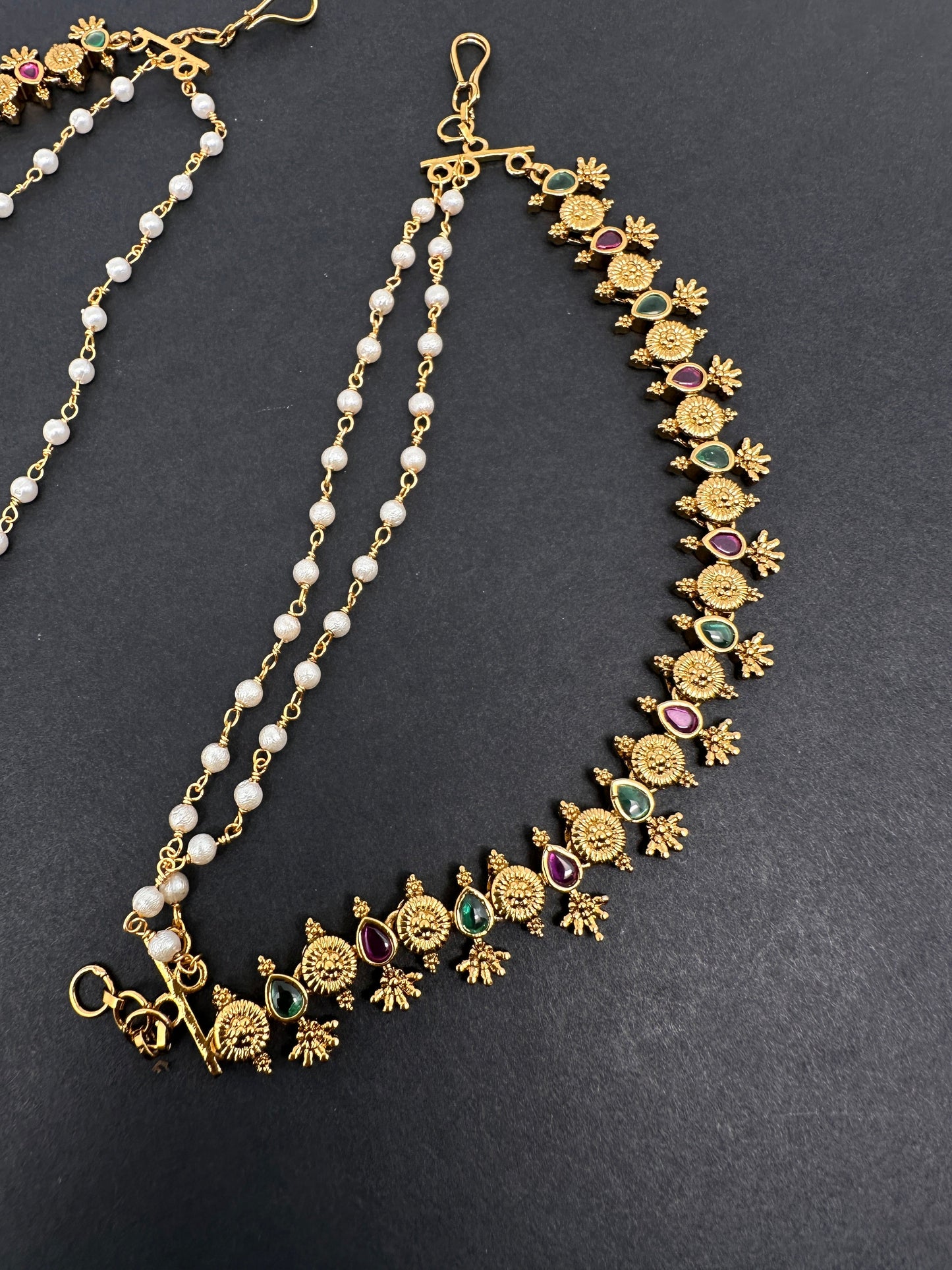 Matte Multi stone EarChain